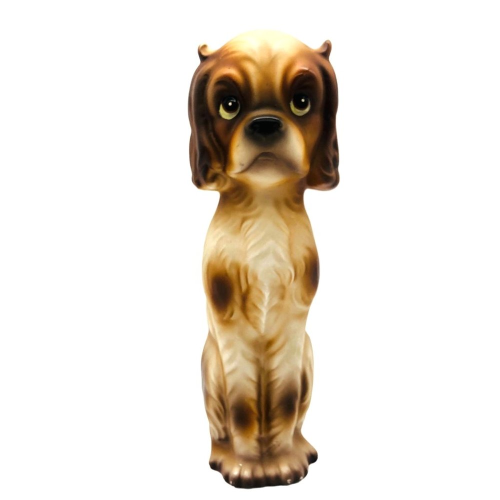 Vintage 50s 60s Wales Ceramic Spaniel Dog Big Eyes MCM Made in Japan 9 Inches